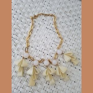 J Crew Ivory Bow Short Statement Necklace